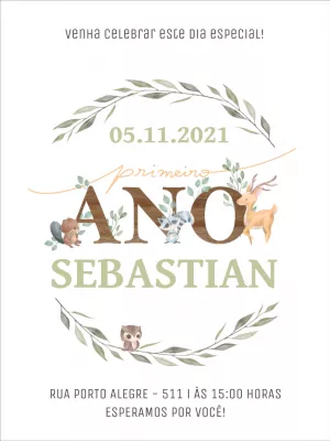 Convite de Aniversário Bosque Encantado Editável Online