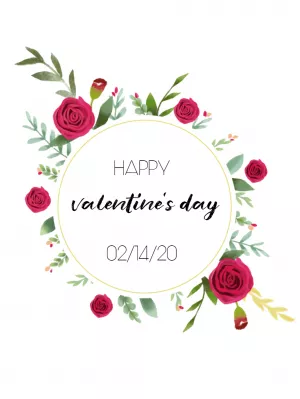 Editable Valentine's Day Card with Watercolor Roses