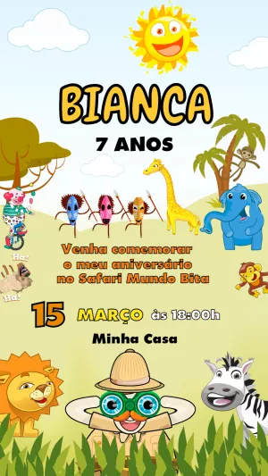 Safari Birthday Invitation – Static – Felicity Artes