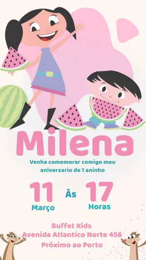 Convite Aniversário Show da Luna para Editar Online