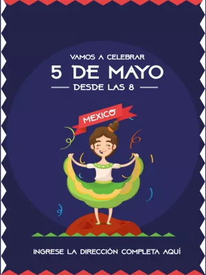 Invitación del Cinco de Mayo con bailarina para Editar Online