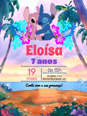 Invitación de cumpleaños Stitch – Estático – Pedro Henrique