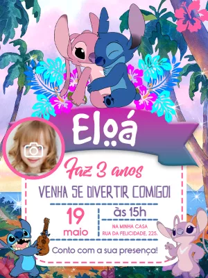 Invitación de cumpleaños Stitch – Estático – Pedro Henrique