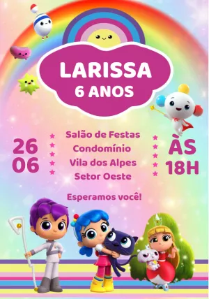 Convite de Aniversário Vera e o Reino do Arco Íris para Editar
