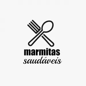 Logo Editável para Marmitaria com Talheres para Editar