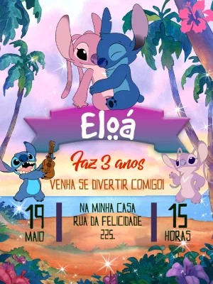 Stitch Birthday Invitation – Static – Pedro Henrique