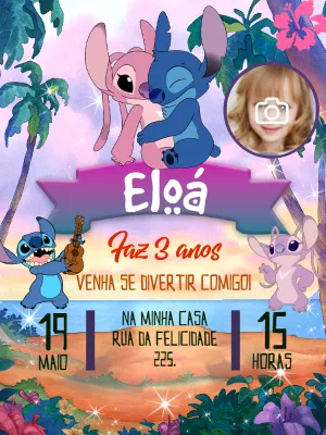 Invitación de cumpleaños Stitch – Estático – Pedro Henrique