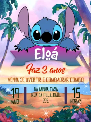 Invitación de cumpleaños Stitch – Estático – Pedro Henrique