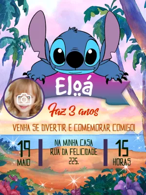 Stitch Birthday Invitation – Static – Pedro Henrique