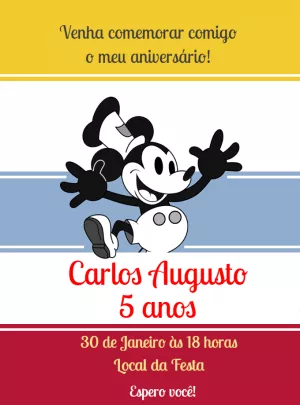 Mickey Mouse Birthday Invitation – Static – Decore Arte