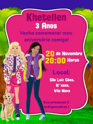 Invitación de cumpleaños Barbie – Estático – Lilian Designer