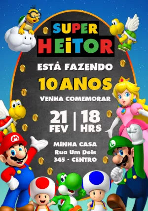 Invito di compleanno Super Mario – Statico – Jotta