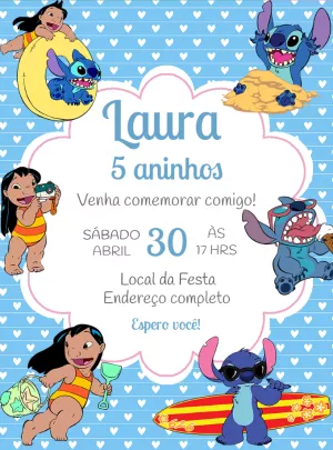 Stitch Birthday Invitation – Static – Decore Arte
