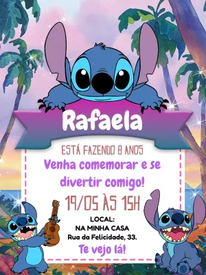 Invitación de cumpleaños Stitch – Estático – Pedro Henrique