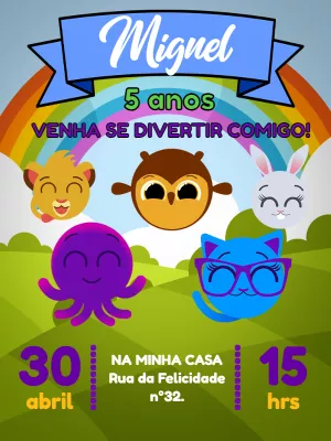 Invitación de cumpleaños Bolofofos – Estático – Pedro Henrique