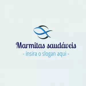 Logo para Marmitaria Saudável com Peixe para Editar Online