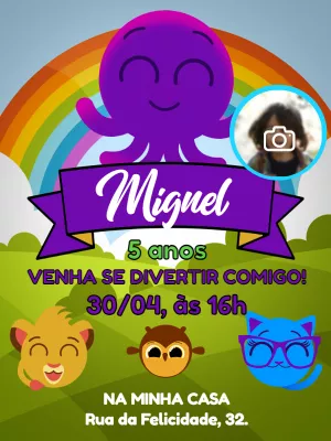 Invitación de cumpleaños Bolofofos – Estático – Pedro Henrique