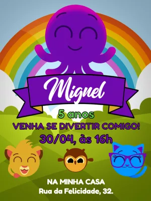 Invitación de cumpleaños Bolofofos – Estático – Pedro Henrique