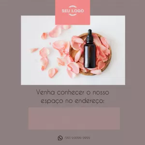 Post de Estética com Cosméticos para Editar e Divulgar
