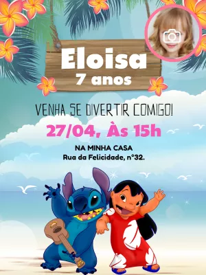 Invitación de cumpleaños Stitch – Estático – Pedro Henrique