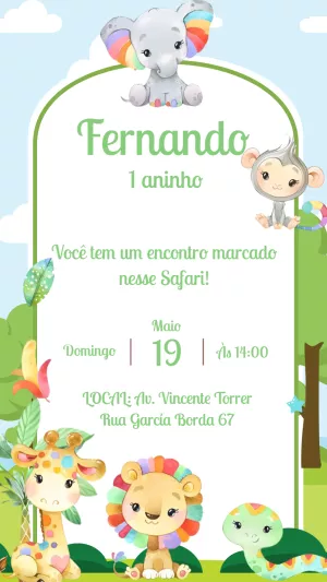 Safari Birthday Invitation – Static – Gisele
