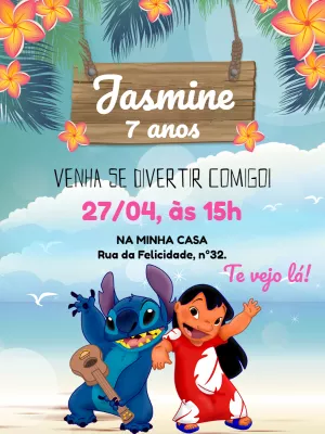Invitación de cumpleaños Stitch – Estático – Pedro Henrique