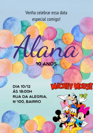 Mickey Mouse Birthday Invitation – Static – Beatriz Lopes dos Anjos