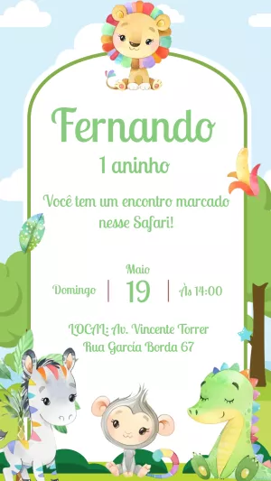Safari Birthday Invitation – Static – Gisele