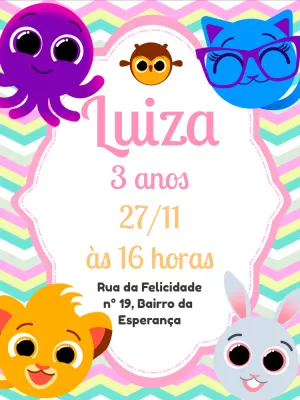 Invitación de cumpleaños Bolofofos – Estático – Pedro Henrique