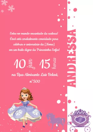 Invitación de cumpleaños Princesas – Estático – Beatriz Lopes dos Anjos