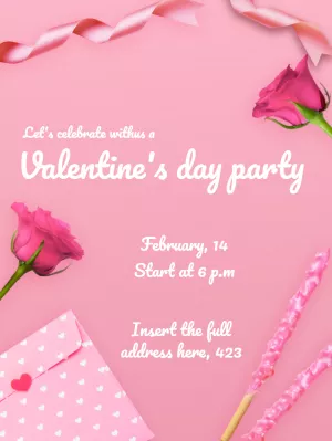 Romantic Valentine's Day Invitation to Edit Online