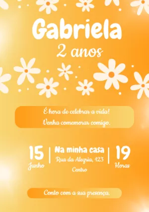 Convite de Aniversário Margaridas para Editar Online