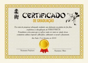 Certificado de Graduação Jiu Jitsu Editável Online