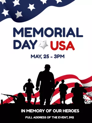 Patriotic Memorial Day Invitation to Edit and Share
