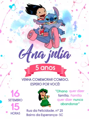 Stitch Birthday Invitation – Static – Pedro Henrique