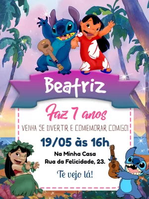 Invitación de cumpleaños Stitch – Estático – Pedro Henrique
