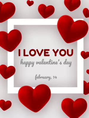 Editable Valentine's Day Card with Hearts to Edit Online