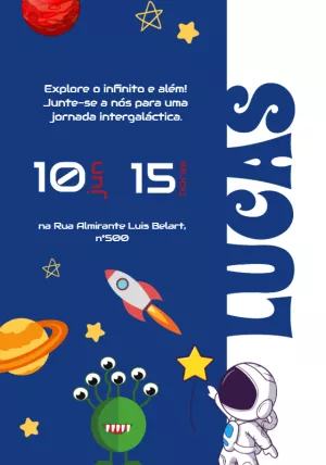 Invito di compleanno Astronauta – Statico – Beatriz Lopes dos Anjos