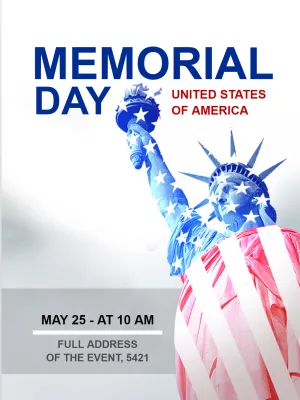 Patriotic Memorial Day Invitation Template to Edit Online