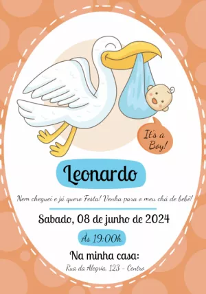 Invito baby shower – Statico – Convites e Artes Digitais