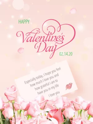 Romantic Valentine's Post with Roses to Edit Online