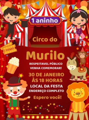 Circus Birthday Invitation – Static – Decore Arte