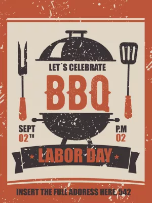 Vintage Labor Day BBQ Invitation to Edit Online