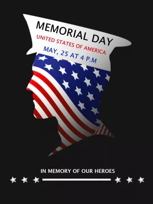 Memorial Day Patriotic Invitation Template to Edit Online