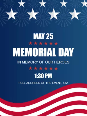 Patriotic Memorial Day Invitation to Edit Online