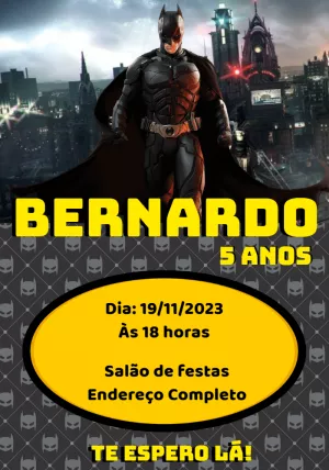 Invitación de cumpleaños Batman – Estático – Montando a Sua Festa Oficial