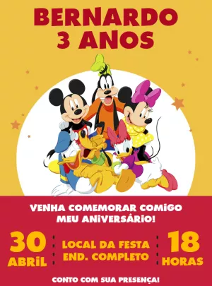 Mickey Mouse Birthday Invitation – Static – Decore Arte