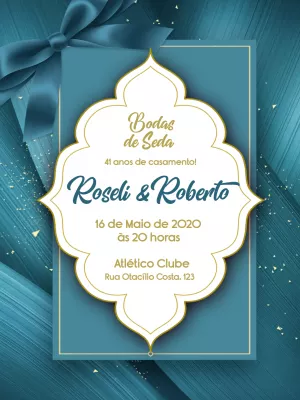 Convite Bodas de Seda Elegante para Editar Online