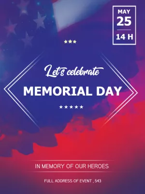Patriotic Memorial Day Invitation Template to Edit Online