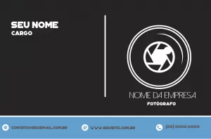 Cartão de Visita Fotógrafo Profissional para Editar Online